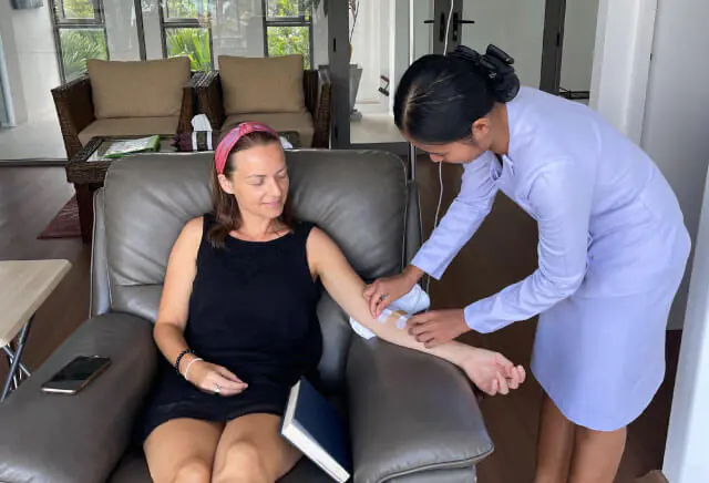 IV therapy at New Leaf Wellness Resort, offering advanced detox and revitalization treatments in Koh Samui.