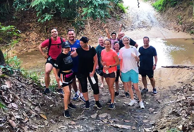 Morning wellness walk at New Leaf Wellness Resort, Koh Samui, Thailand.